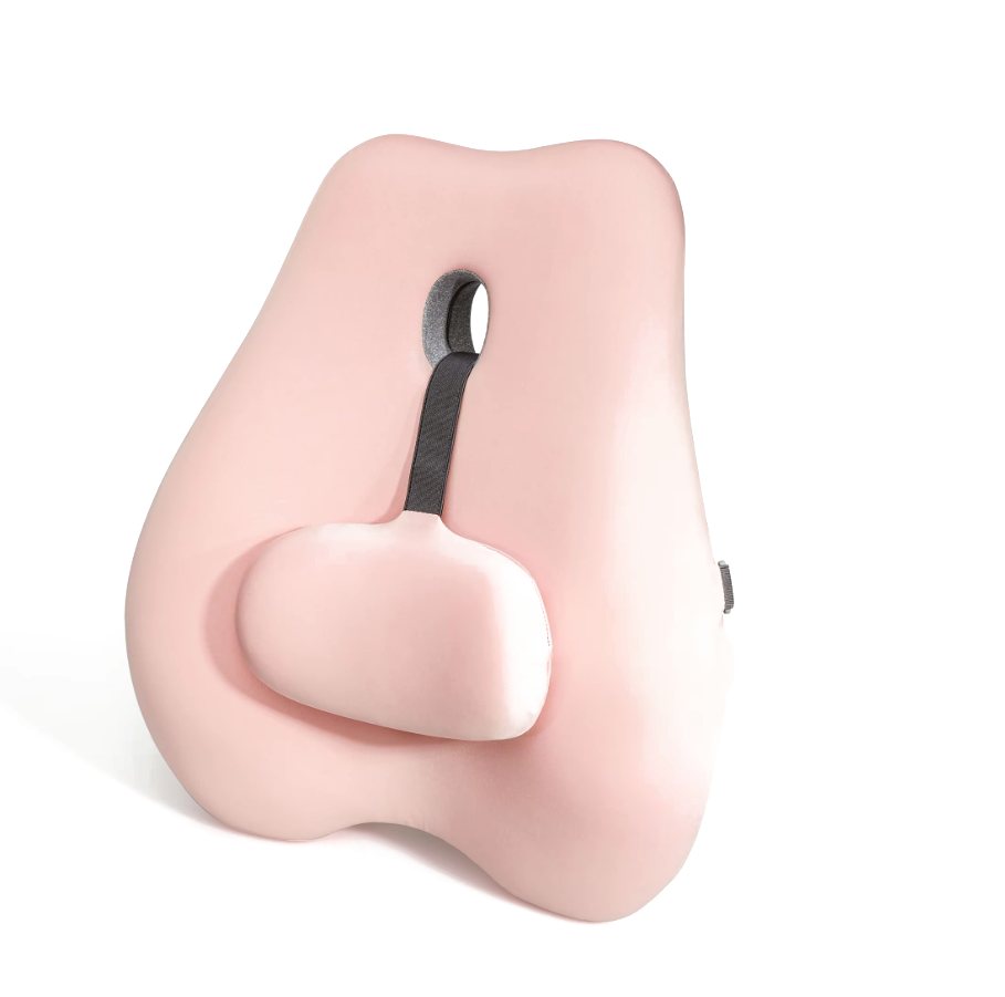Cojín lumbar ergonómico, color rosa